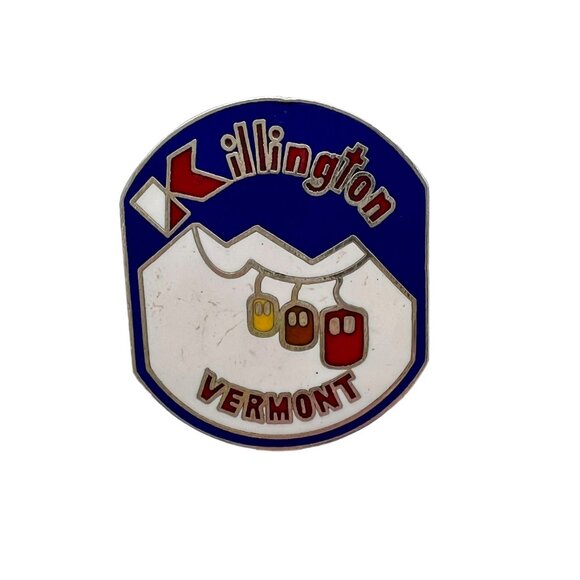Jewelry - 1970s Vintage Killington Vermont Ski Enamel Pin Winter Sport Gondolas Apres Ski